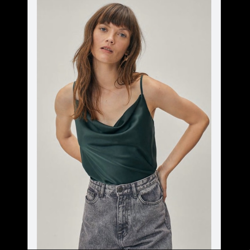 Nasty Gal Cowl Neck Satin Cami Top